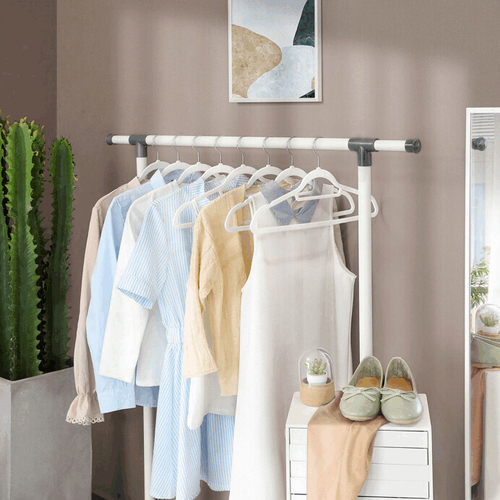 Sametová ramínka, plast, bílá, set 50 ks, ASR-E1020 WT