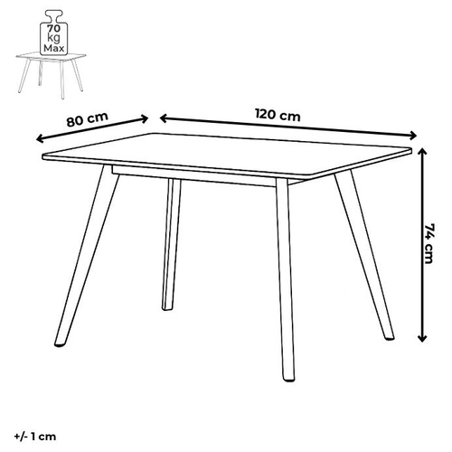 Jídelní stůl 120x80cm, mdf DT-304 WT
