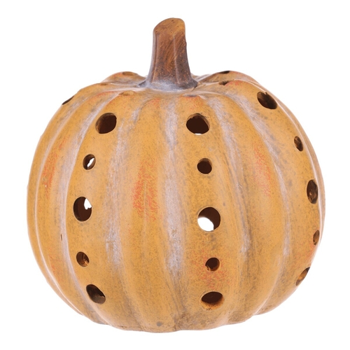 Dýně s otvory v pruzích - keramika, žlutá