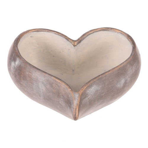 Obal na květiny - tvar srdce, beton, antracitově šedý