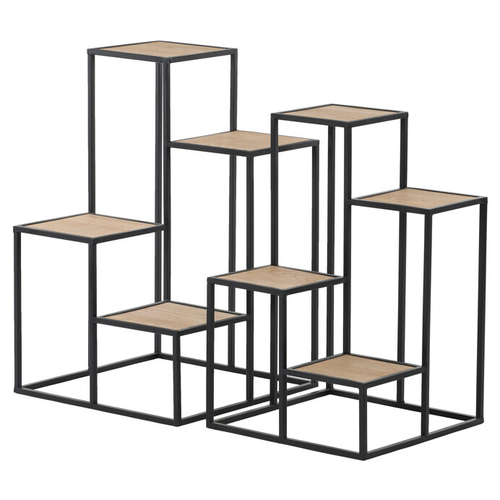 Stojan 4 patrový - kov a MDF deska (dýha jasan), cena za sadu 2 ks