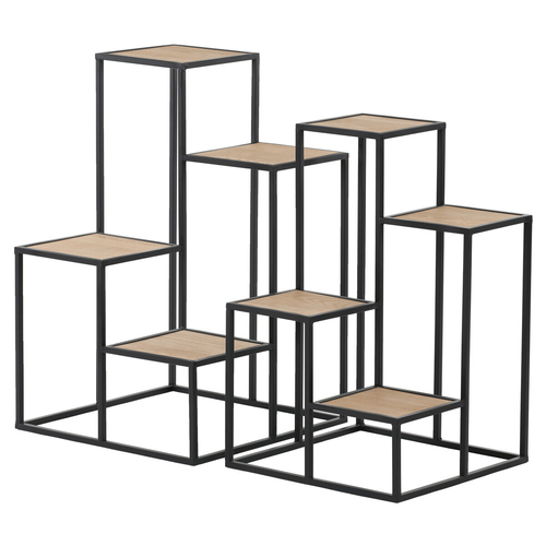 Stojan 4 patrový - kov a MDF deska (dýha jasan), cena za sadu 2 ks