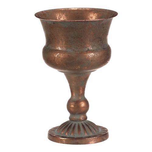 Číše kovová - aranžovací, 25 cm, barva měděná