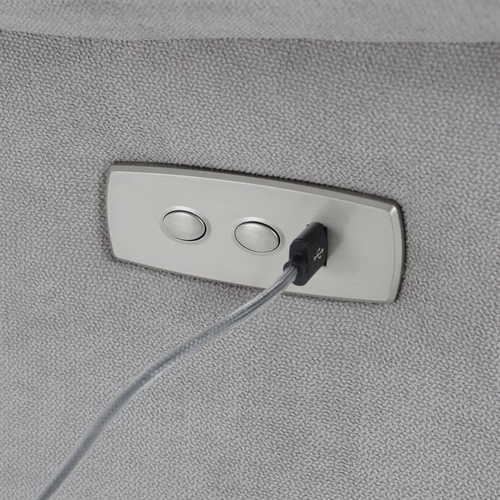 Polohovací křeslo, elektrické zabudované ovládání, šedá, látka, TV-925 SIL2