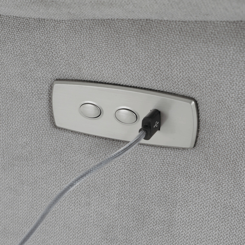 Polohovací křeslo, elektrické zabudované ovládání, šedá, látka, TV-925 SIL2