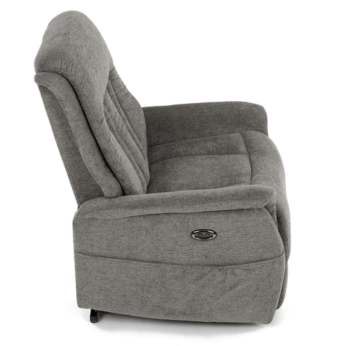 Polohovací křeslo, elektrické zabudované ovládání, šedá, látka, TV-Q8575 GREY2