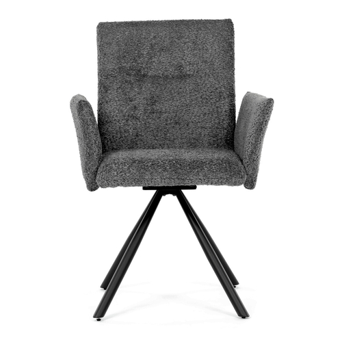 Jídelní židle otočná 180°, šedá, látka bouclé, DCH-W1117 GREY2