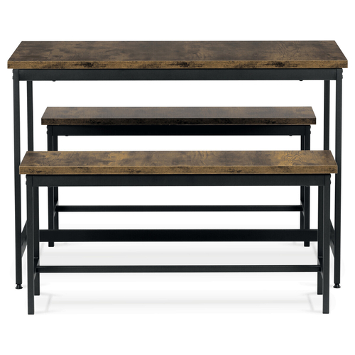 Jídelní set s 2 lavicemi, 110x60x75cm, mdf, old wood, AUT-G1175 OLW