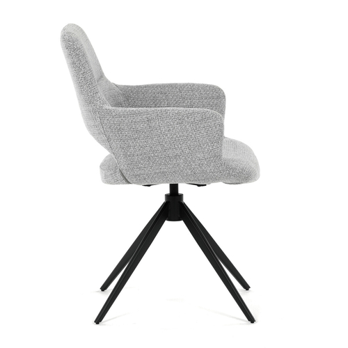 Jídelní židle otočná 360°, šedá, látka, DCH-D1320 GREY2