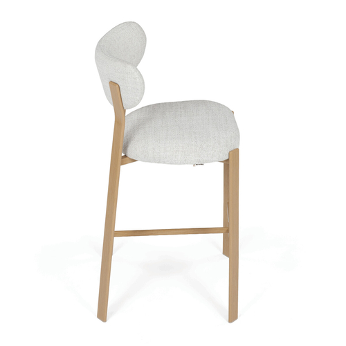 Barová židle, bílá, látka, AUB-L3125 OAK