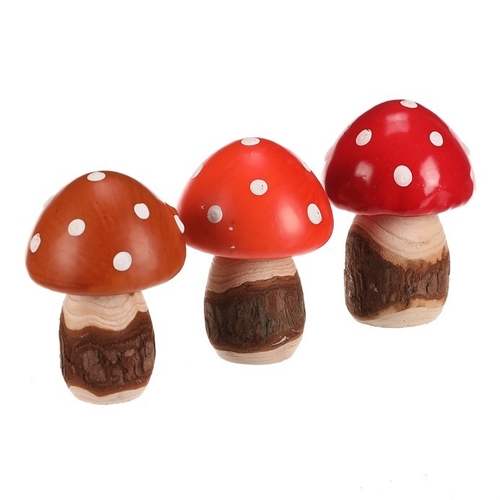 Houba - muchomůrka, umělá, mix 3 barev, cena za balení (12 ks)