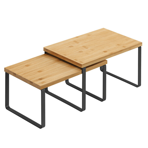 Polička, bambus, černá, AUK-E1002 BK