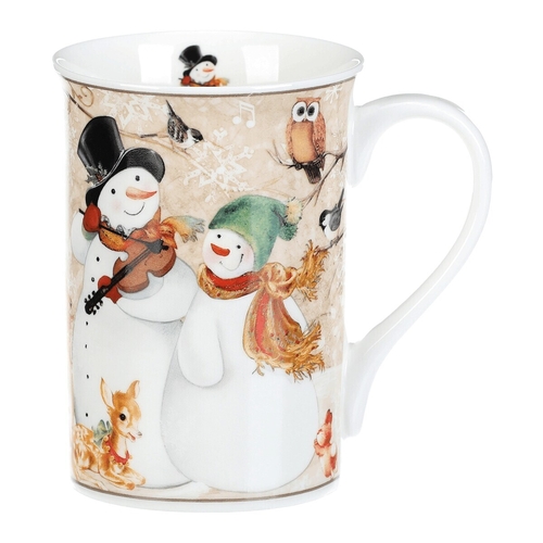 Hrnek porcelánový - 320 ml, dárkové balení, sněhuláci  a veselá zvířátka