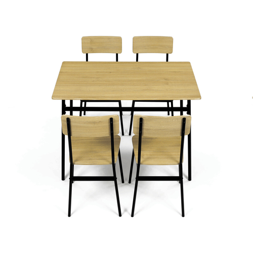 Jídelní set s 4 židlemi, 110x70x76cm, mdf, divoký dub, AUT-O2155 OAK