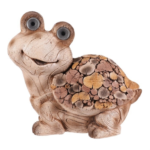 Želva - figurka z magnesia, LED osvětl., dekor dřeva