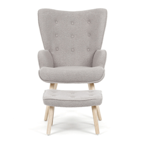 Relaxační křeslo, šedá, látka bouclé, AK-319 GREY2