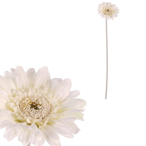 Gerbera - umělý květ na stonku, krémový