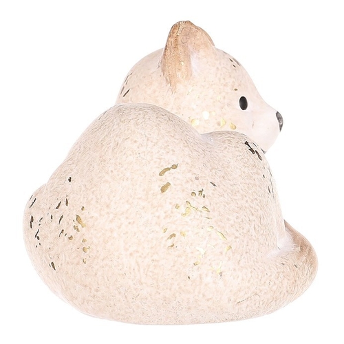 Kočka - keramická figurka, ležící, vel. S, barva krémová