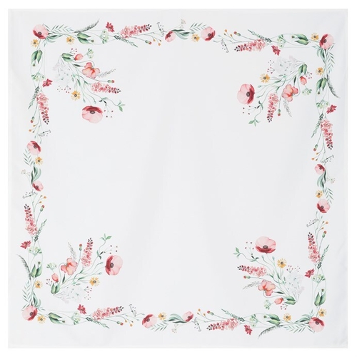 Ubrus,máky v růžových barvách, 80x80cm, 100% polyester.