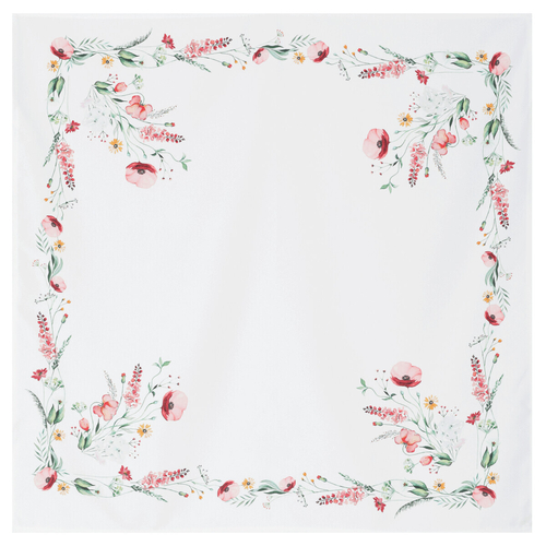 Ubrus,máky v růžových barvách, 80x80cm, 100% polyester.
