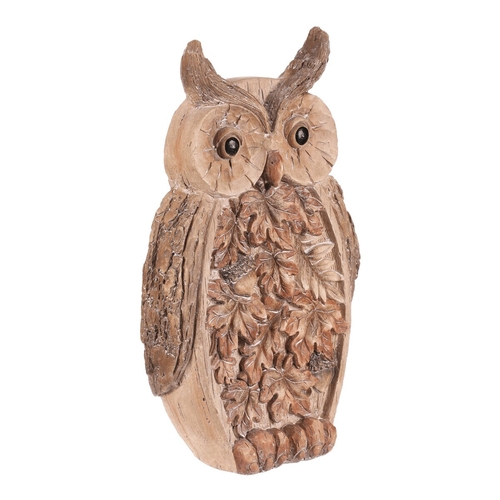 Sova - dekorace s osvětlením, magnesium, imitace dřeva