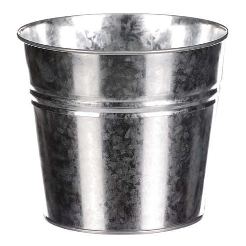 Obal na květiny - kulatý, zinkový, barva stříbrná