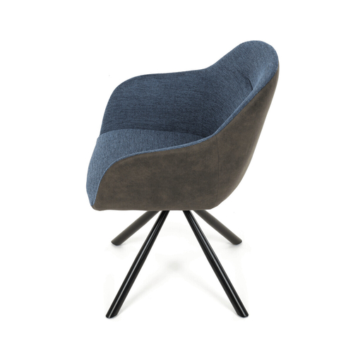 Jídelní židle otočná 180°, modrá, látka, DCH-Y1143 BLUE2