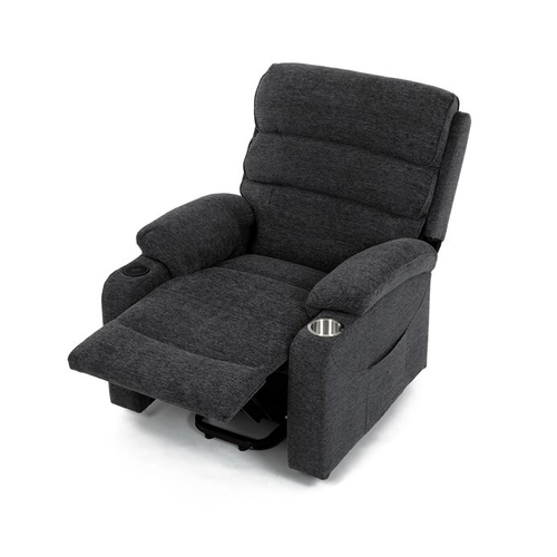 Polohovací křeslo, elektrické kabelové ovládání, šedá, látka, TV-S8348 GREY2