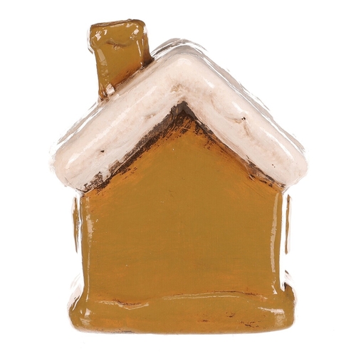 Domeček keramický - LED osvětlení, zelený s bílou střechou