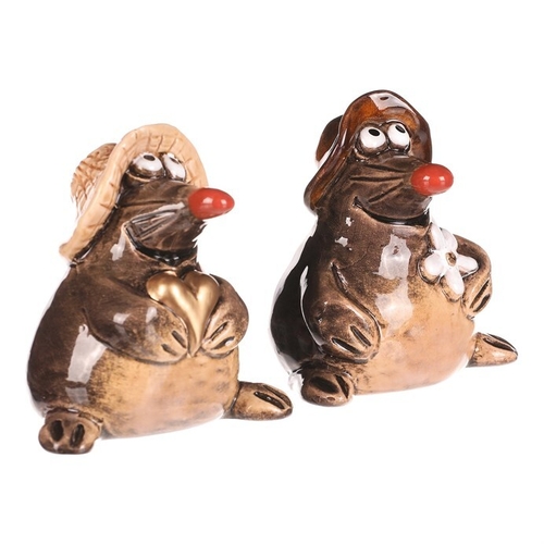 Krtek - keramická figurka, mix 2 druhů, cena za 1 ks