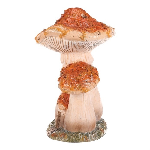 Domeček z magnesia - houba, s LED osvětlením, oranžová stříška