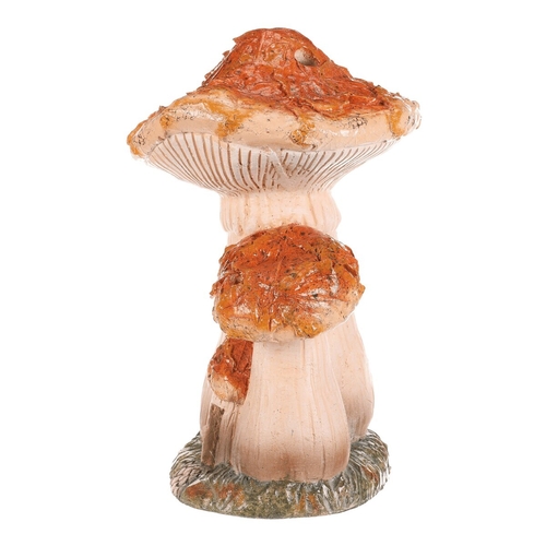 Domeček z magnesia - houba, s LED osvětlením, oranžová stříška