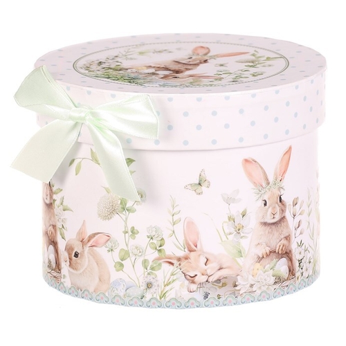 Hrnek malovaný - porcelán, dárková dóza, motiv se zajíčky