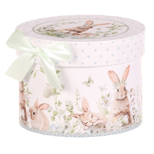 Hrnek malovaný - porcelán, dárková dóza, motiv se zajíčky
