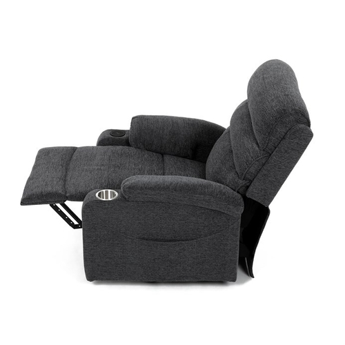 Polohovací křeslo, elektrické kabelové ovládání, šedá, látka, TV-S8348 GREY2