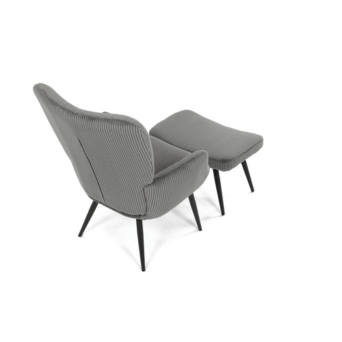 Relaxační křeslo, šedá, manšestrová látka, AK-L7285 GREY6