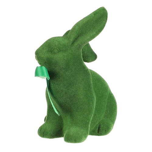 Zajíc - keramická figurka, semišový povrch, vel. S, zelená