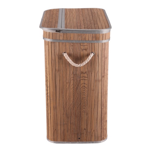 Koš prádelní - bambusový, s víkem, šedo-hnědý