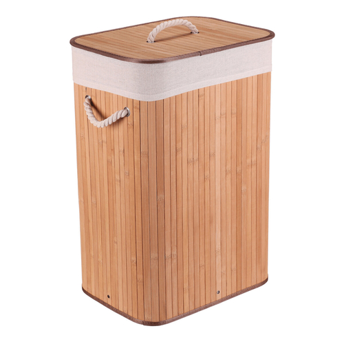 Koš prádelní - bambusový, s víkem, přírodní