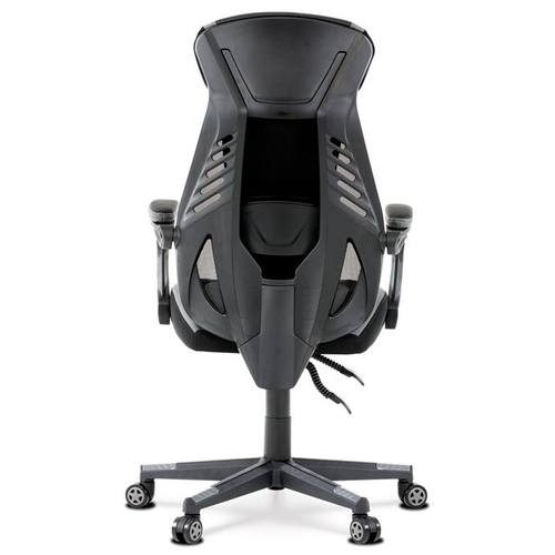 Herní křeslo, houpací mechanismus, šedá ekokůže, KA-Y213 GREY