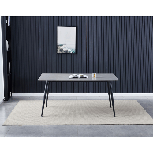 Jídelní stůl 160x90cm, keramika, mramor, HT-406M GREY