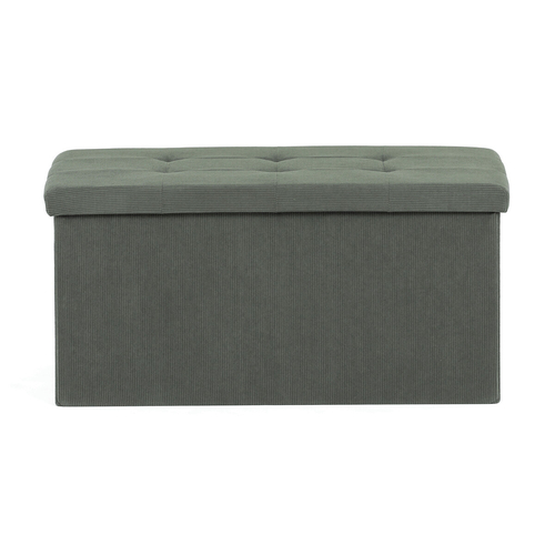 Taburet s úložným prostorem, zelená, manšestrová látka, TAB-472 GRN6