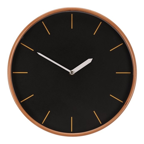 Hodiny nástěnné - pr. 32 cm, MDF a dřevěný rám, černé