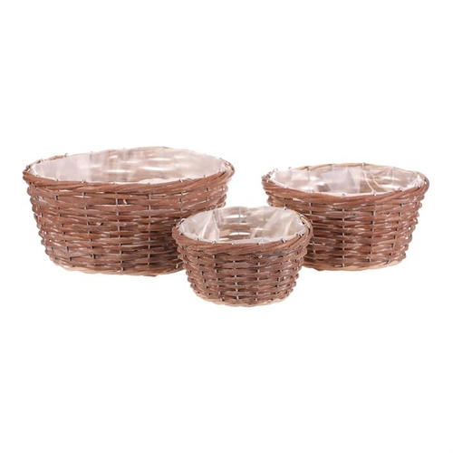 Obal proutěný - kulatý, přírodní, cena za sadu 3 ks