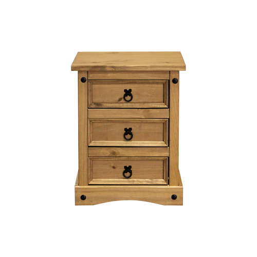 Noční stolek 3 zásuvky CORONA vosk