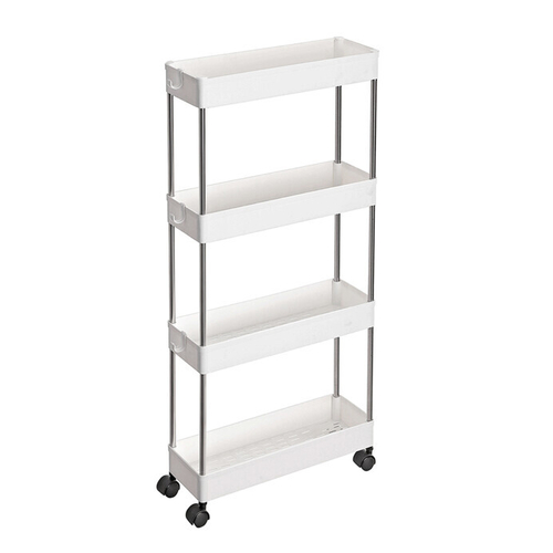 Pojízdný úložný vozík, plast, šedá, APV-E1008 WT