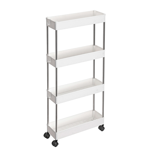 Pojízdný úložný vozík, plast, šedá, APV-E1008 WT