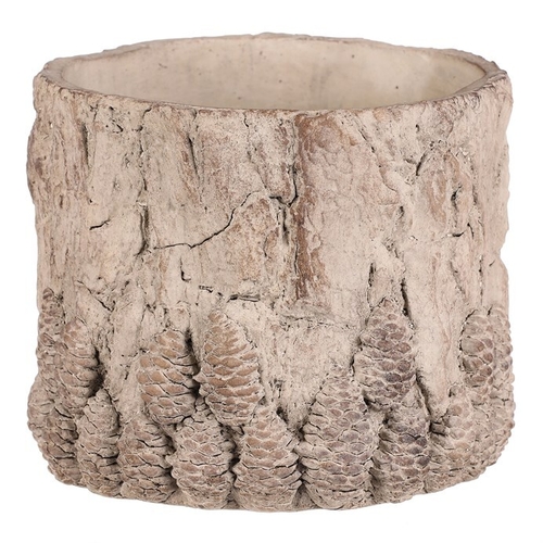 Obal betonový - vzor kůry se šiškami, vel. M, světle šedý