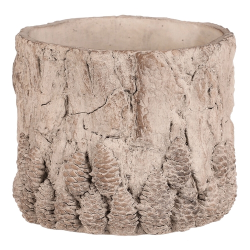 Obal betonový - vzor kůry se šiškami, vel. M, světle šedý