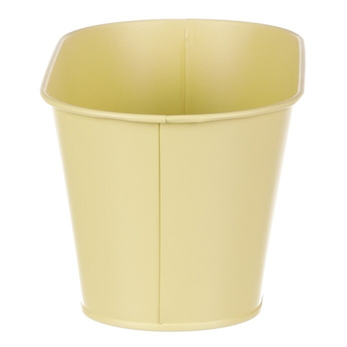 Truhlík kovový - motiv ptáčka, barva žlutá